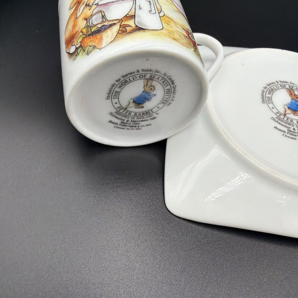 2010 Peter Rabbit Tea Party Set for Two Beatrix Potter. Made/England. Good Cond. - Picture 11 of 16